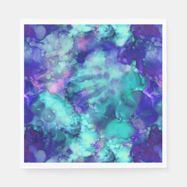 Serviette En Papier aquarelles d'imaginaire bleu : (Devant)