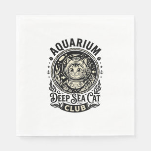 Serviette En Papier Aquarium Chat de mer profond Graphique de chat drô