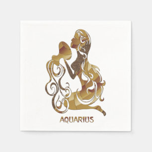 Serviette En Papier Aquarius Zodiac