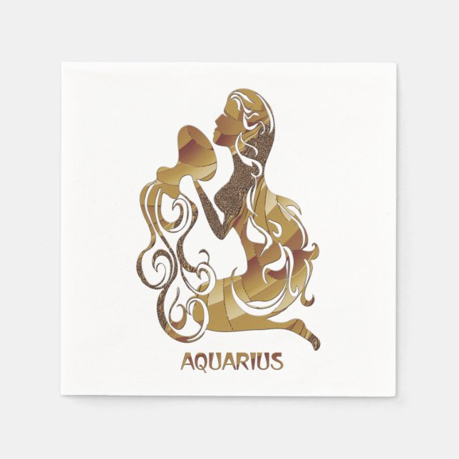 Serviette En Papier Aquarius Zodiac (Devant)