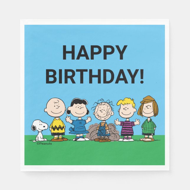 Serviette En Papier Arachides amis dans une rangée (Devant)