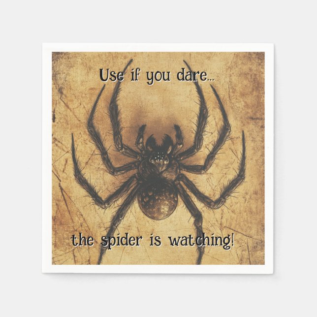 Serviette En Papier 🕷️ Araignée à picotements épineux HALLOWEEN Bash (Devant)