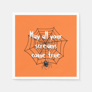 Serviette En Papier Araignée de fête d'Halloween sur le Web