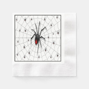 Serviette En Papier Araignée et bébés veuves noirs -