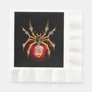 Serviette En Papier Araignée steampunk sur fond noir