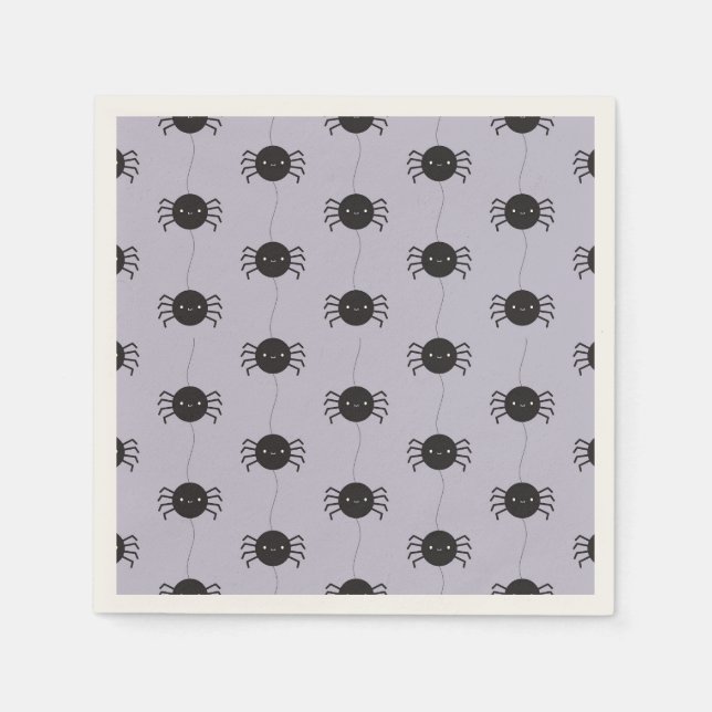 Serviette En Papier Araignées d'Halloween de Kawaii (Devant)