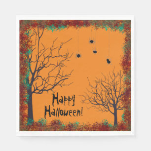 Serviette En Papier Araignées Éffrayantes d'Halloween  Bonne Halloween