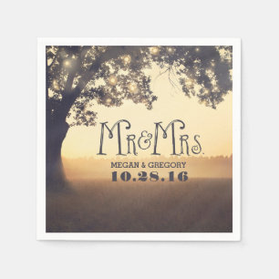 Serviette En Papier Arborescence des chaînes d'arbre rustique