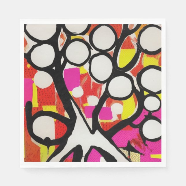 Serviette En Papier Arborescence familiale (Devant)