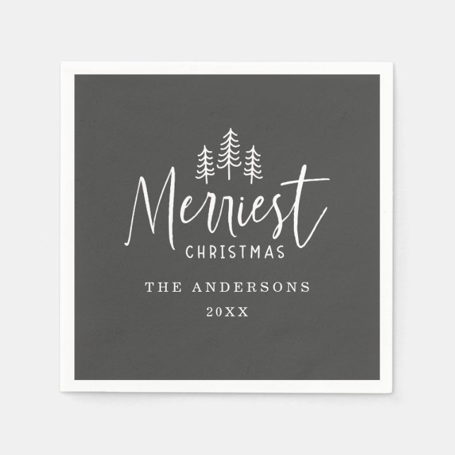 Serviette En Papier Arbre à main de Noël (Devant)