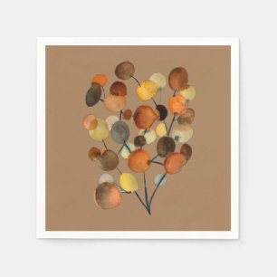 Serviette En Papier Arbre Abstrait brun d'automne