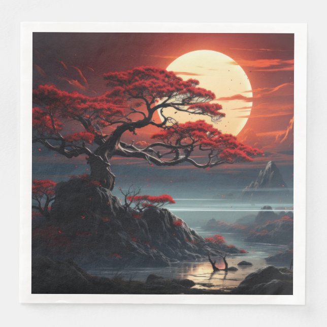 Serviette En Papier Arbre bonsaï (Devant)