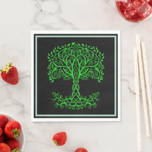 Serviette En Papier Arbre Celtique Vert De Vie