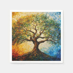 Serviette En Papier Arbre de connaissances - Peinture à l'huile