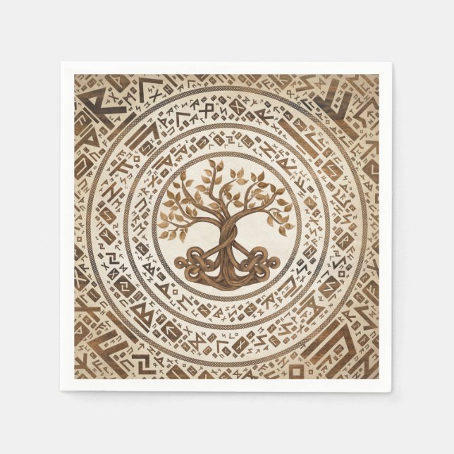 Serviette En Papier Arbre de la vie de noeud celtique -Yggdrasil (Devant)