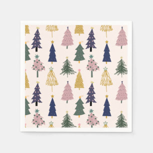 Serviette En Papier Arbre de Noël à motifs, Noël