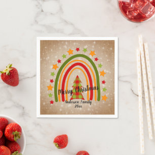 Serviette En Papier Arbre de Noël Arc-en-ciel moderne Arbre de Noël