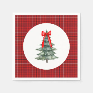 Serviette En Papier Arbre de Noël avec cabot et plaid