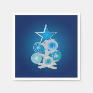Serviette En Papier Arbre de Noël bleu