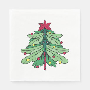 Serviette En Papier Arbre de Noël des libellules
