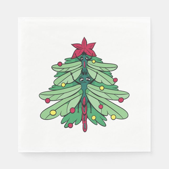 Serviette En Papier Arbre de Noël des libellules (Devant)