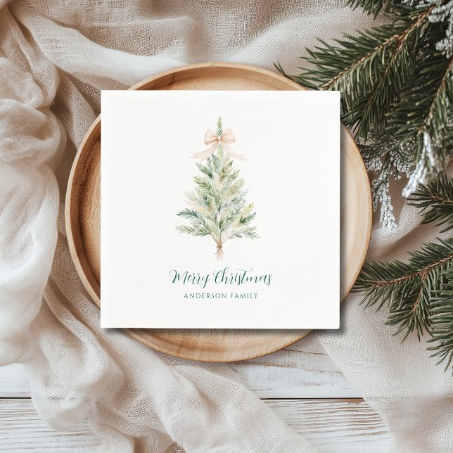 Serviette En Papier Arbre de Noël élégant  (Créateur téléchargé)