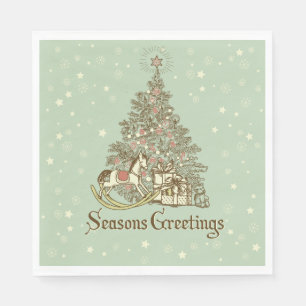 Serviette En Papier Arbre de Noël Etoiles de Cheval Rocking