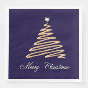 Serviette En Papier Arbre de Noël Gold