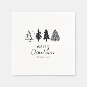 Serviette En Papier Arbre de Noël minimaliste élégant