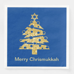 Serviette En Papier Arbre de Noël moderne Chrismukkah Papier Napkin