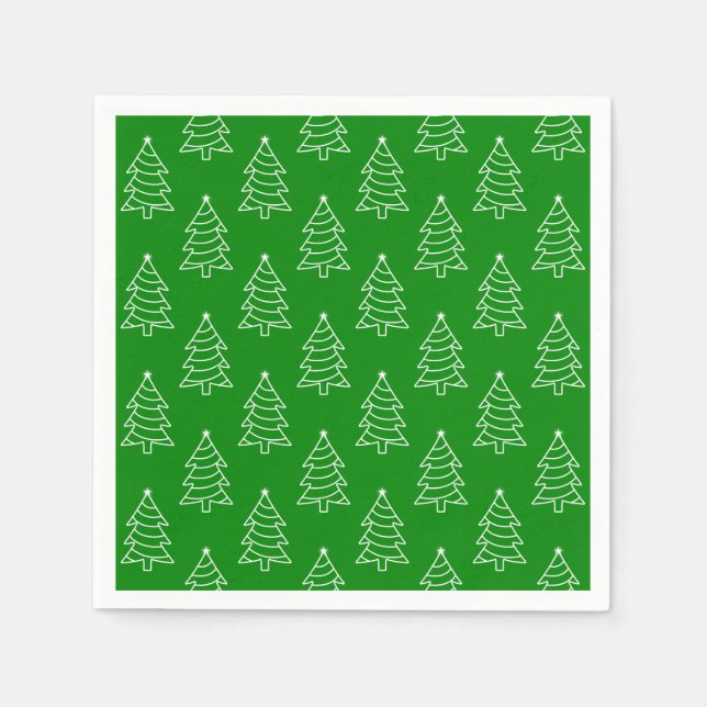 Serviette En Papier Arbre de Noël Papier Arrière - plan vert Napkin (Devant)