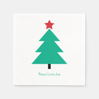 Serviette En Papier Arbre de Noël Peace Love Joie
