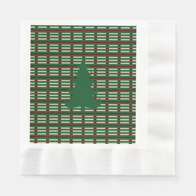 Serviette En Papier Arbre de Noël rayé (Devant)