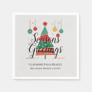 Serviette En Papier Arbre de Noël rétroactif personnalisable