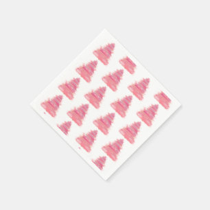 Serviette En Papier Arbre de Noël rose