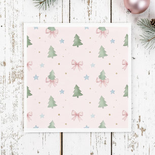 Serviette En Papier Arbre de Noël Rose Pâle Fantaisiste & Coquette Bo