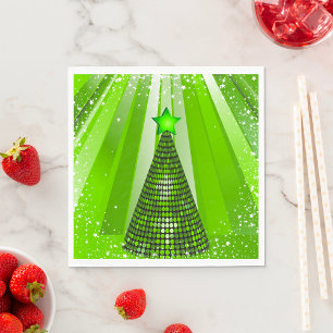 Serviette En Papier Arbre de Noël vert moderne avec étoile