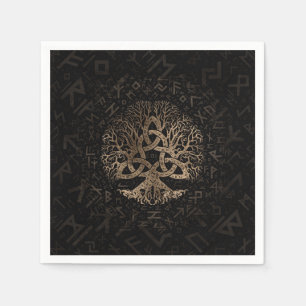 Serviette En Papier Arbre de vie avec Triquetra sur le motif Futhark
