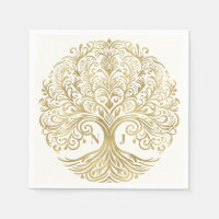 Arbre de Vie Crème et Or Mariage Celtique
