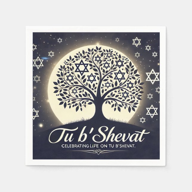 Serviette En Papier Arbre de Vie de Tu B'Shevat - Un Symbole Éternel (Devant)
