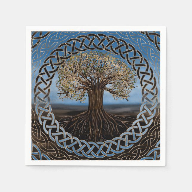 Serviette En Papier Arbre de vie - Dessin de Yggdrasil (Devant)