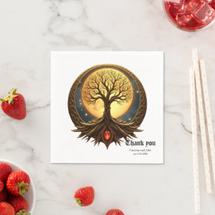 Serviette En Papier Arbre de Vie – Illumination au Clair de Lune
