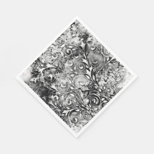 Serviette En Papier Arbre De Vie - Spirales Feuille Grunge Style 1
