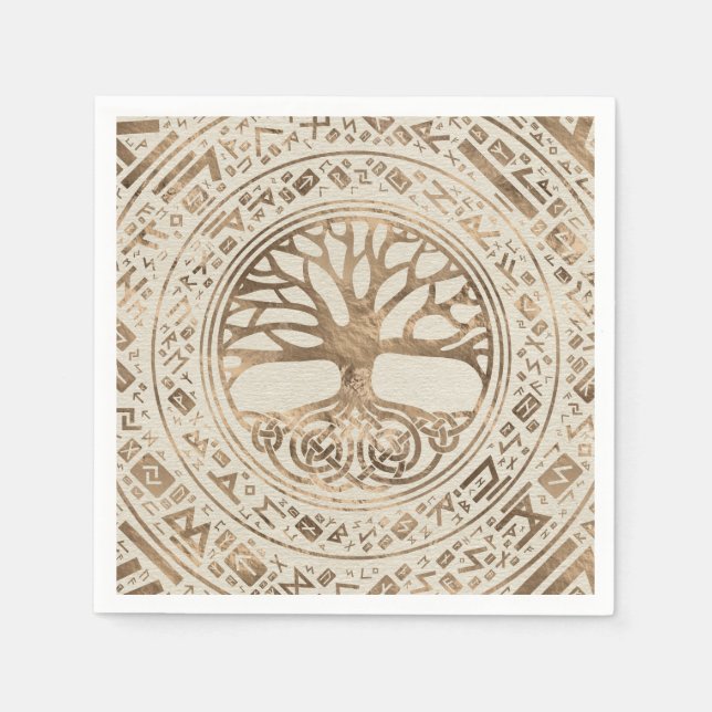 Serviette En Papier Arbre de vie - Yggdrasil Runic Motif (Devant)