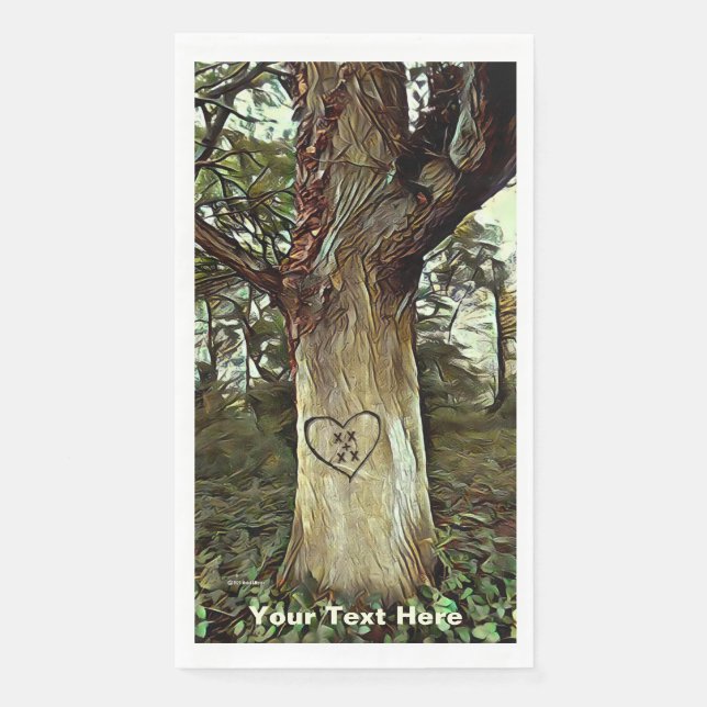 Serviette En Papier Arbre des amoureux (Devant)