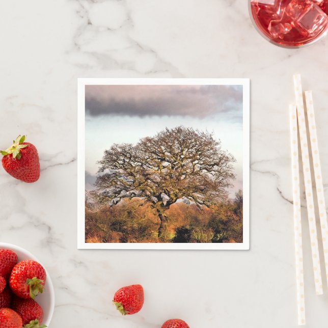 SERVIETTE EN PAPIER ARBRE D'HIVER (En situation)