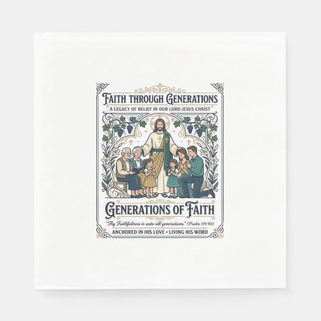 Serviette En Papier Arbre Généalogique de Jésus Chemise Conception bas (Devant)