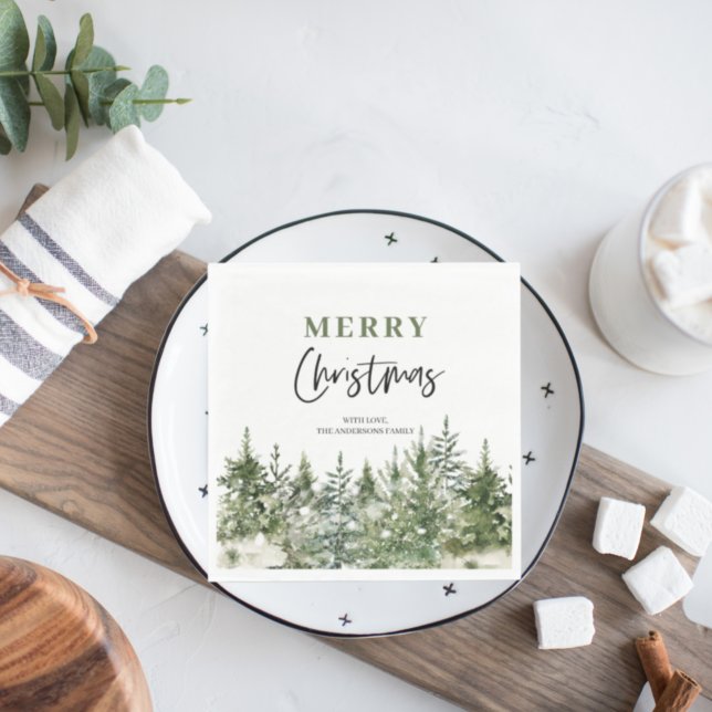 Serviette En Papier Arbre vert de Noël | Joyeux Noël (Créateur téléchargé)