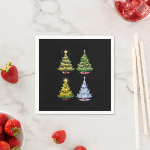 Serviette En Papier Arbre vert Noël Vacances Hiver