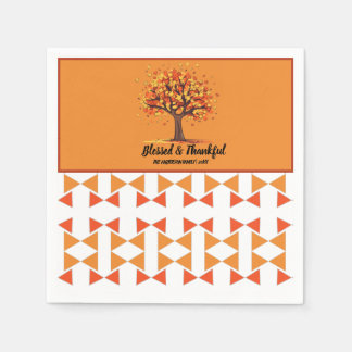 Serviette En Papier Arbres d'automne dorés Joyeux remerciement
